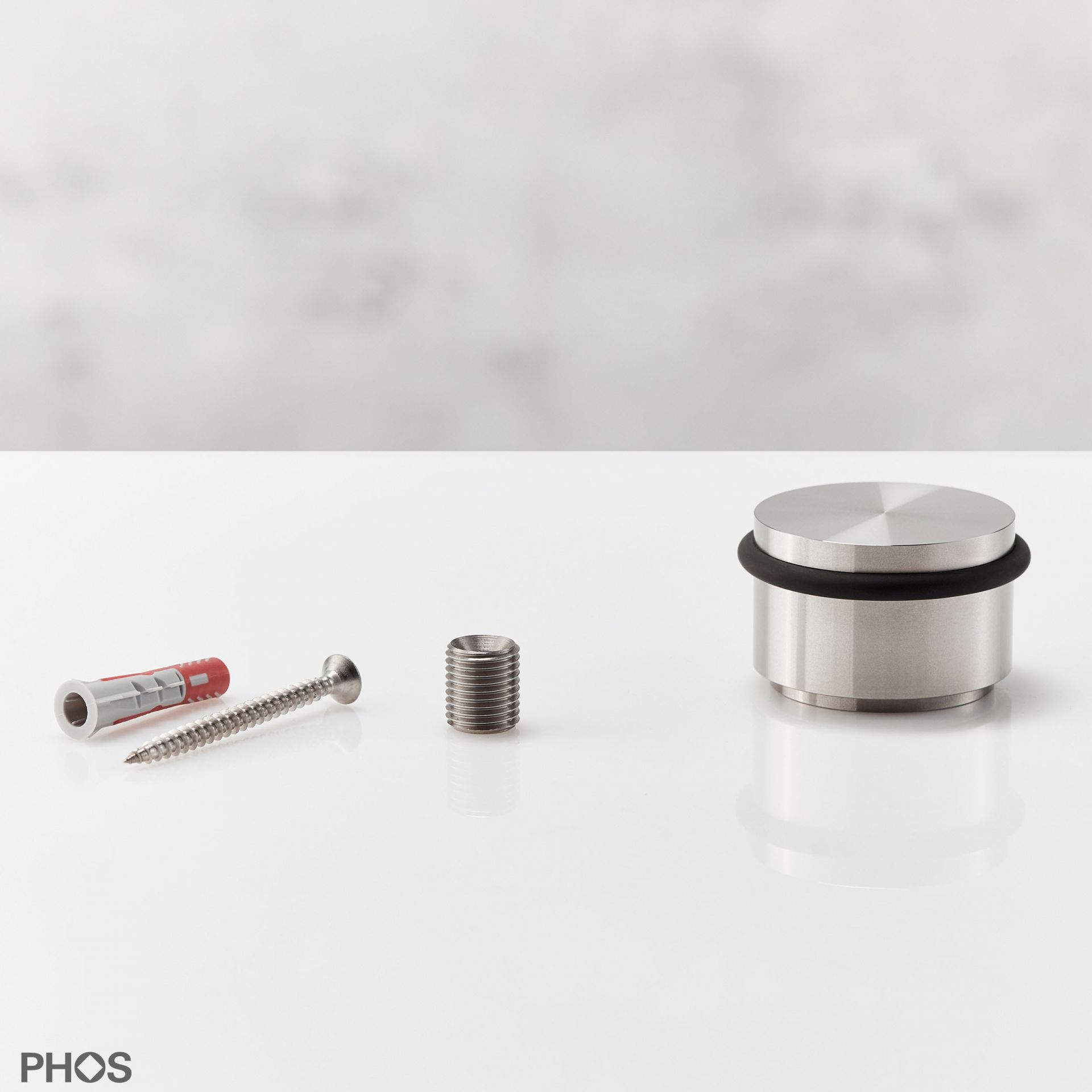 TSB50-34 Дверной стопор нижний, привинченный, ø54 мм, высота 3,4 см. PHOS  - Вид №2