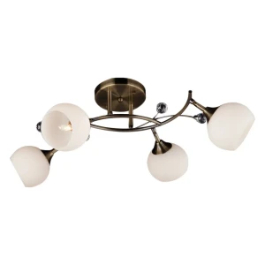 Люстра Капри 4xE27x40Вт, металл/стекло, бронза/белый