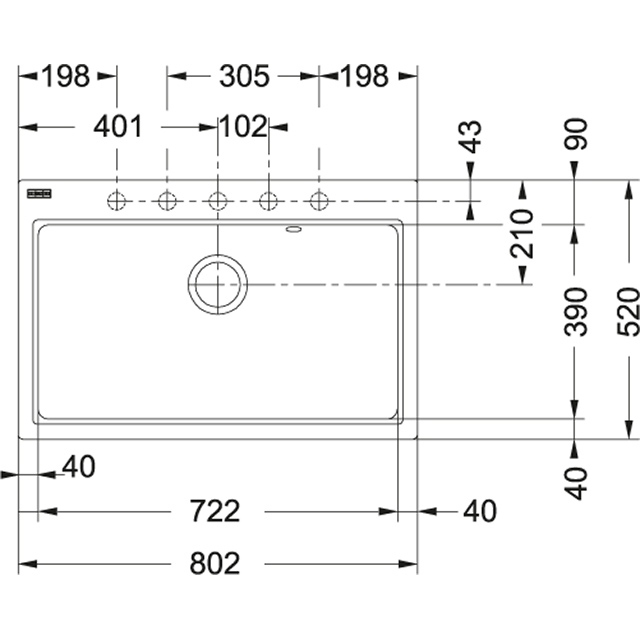 FIG 610-80 Мойка кухонная прямоугольная Franke Maris - Вид №1