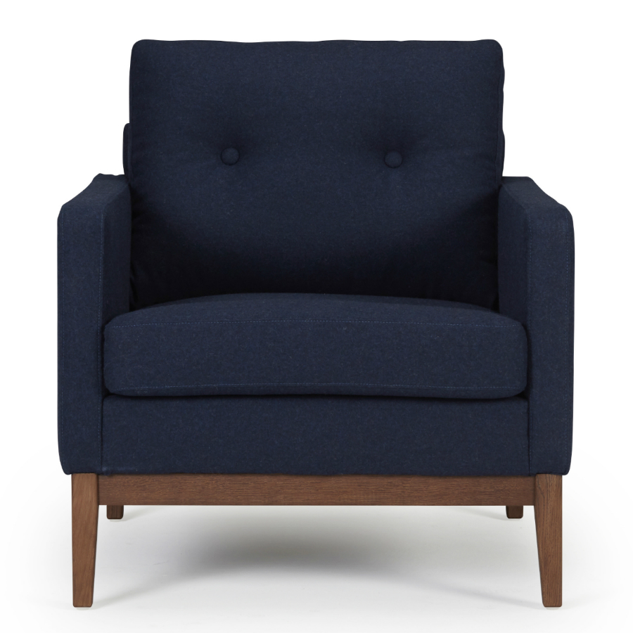 Кресло Finn 01, дуб/орех, темно-голубое Kragelund 3730120521 - Вид №3