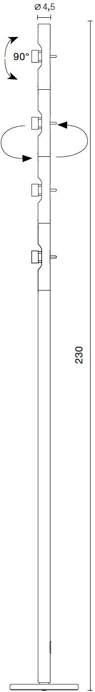 Martinelli Luce Регулируемый светодиодный торшер прямого света из алюминия Calabrone 2293/4 - Вид №4