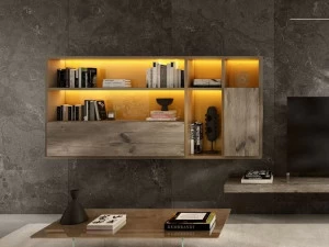 Lago Подвесной деревянный книжный шкаф с письменным столом 30mm