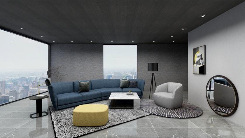 Grado Design Изогнутый диван из ткани для 4 человек Halle Hal - sf - g03 - Вид №1