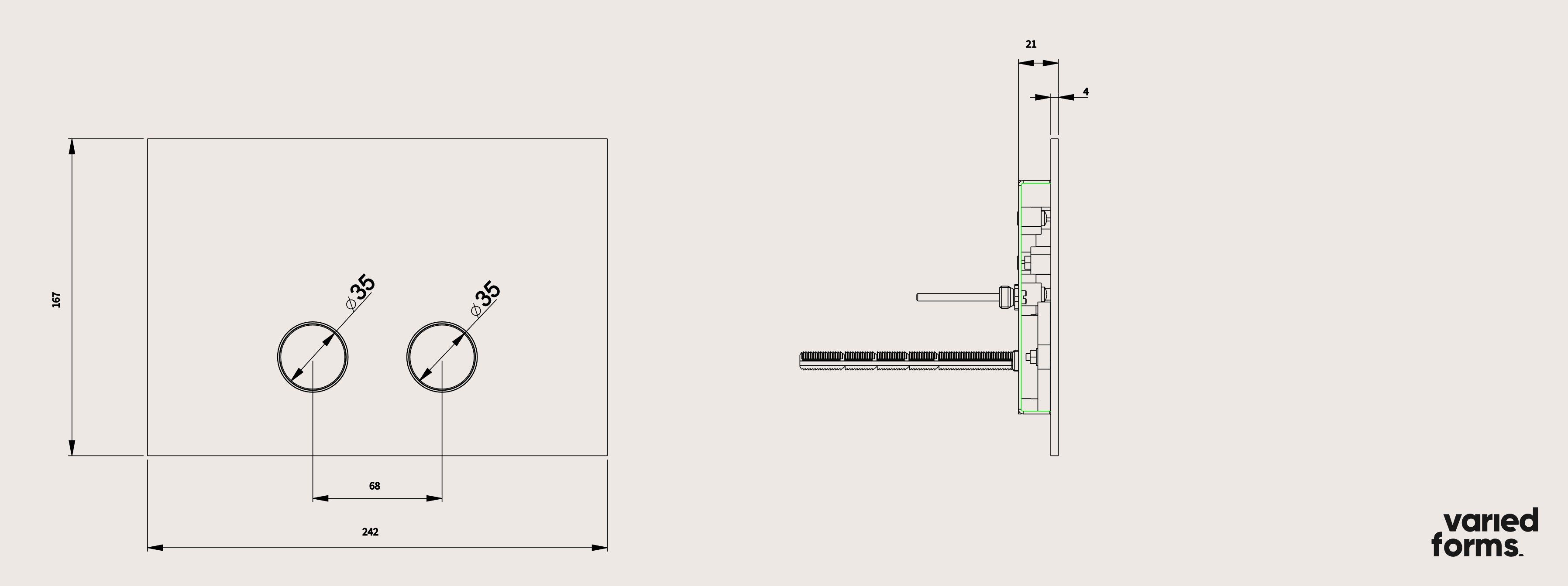 Панель управления для унитаза Varied Forms I801 ARCH-00144310 - Вид №1