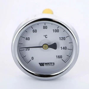 Термометр биметаллический F+R801 63мм с погружной гильзой WATTS Ind 160 град.C гильза 75мм