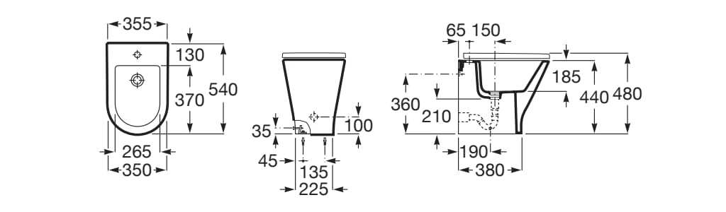 Напольное фарфоровое биде Roca The Gap ARCH-00054058 - Вид №2