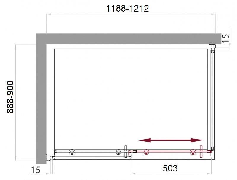 Душевой уголок BelBagno UNO-195-AH-1-120/90-C-Cr - Вид №5