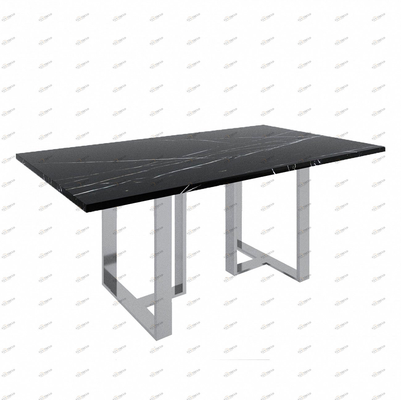 Обеденный стол черный с мраморной столешницей 200 см "Армстронг" АЛЕТАН  350919 Черный 