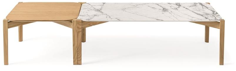 Calligaris Прямоугольный журнальный столик из керамики с эффектом мрамора Palette Cs5129-r - Вид №1