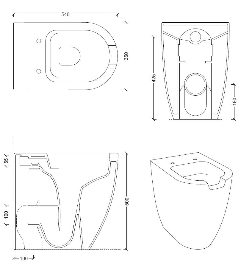 Керамический туалет Alice Ceramica Форма ARCH-00019769 - Вид №4