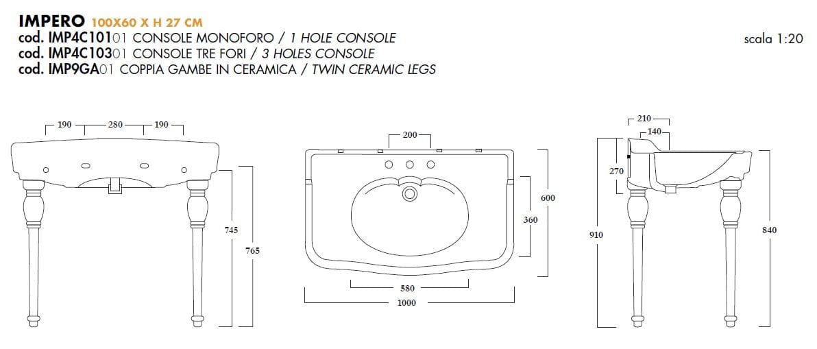 Консольный умывальник Olympia Ceramica ARCH-00138632 - Вид №5