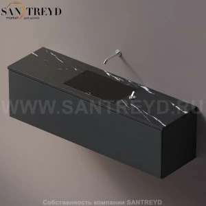 AELLM0CC11618ED Подвесная раковина настенная прямоугольная Agape Ell черная