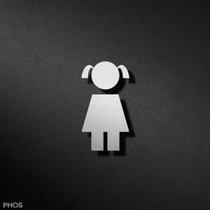 P1001 Девушка с пиктограммой в туалете PHOS