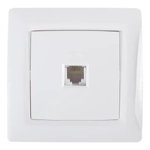 Телефонная розетка встраиваемая Reone RJ11, цвет белый