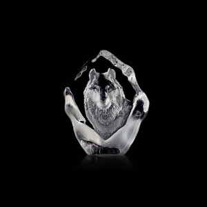 33547 Скульптура из прозрачного хрусталя "Волк", 120/150 мм. Maleras