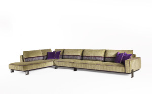 Бархатный угловой диван