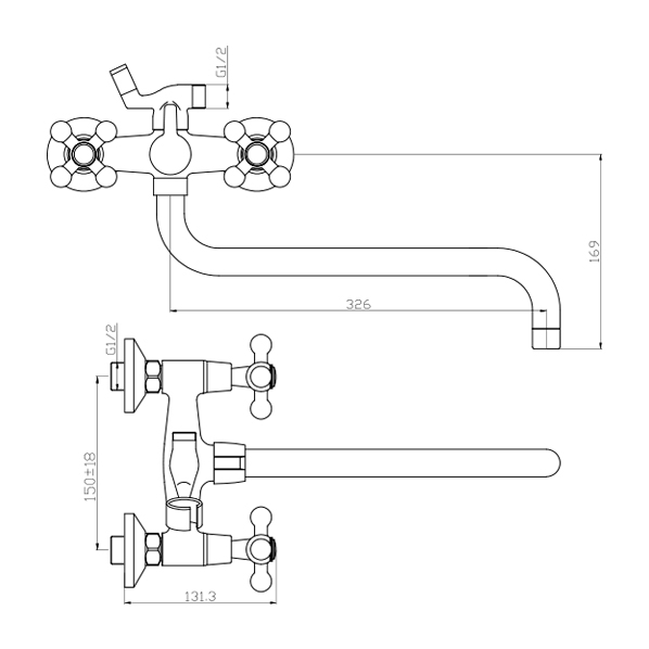 202-N TOTAL  Смеситель универсальный  ARGO kran 202ntotal - Вид №1