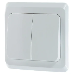 Выключатель SYSTEME ELECTRIC Этюд: две клавиши с подсветкой в белом глянце 11300674