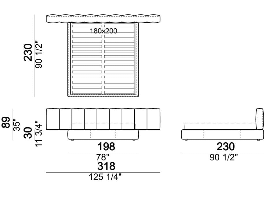 Двуспальная кровать с мягким изголовьем Arketipo Milky Way ARCH-00039095 - Вид №15