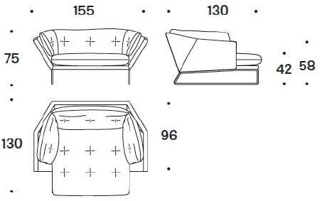 Saba Italia Мягкое кресло из ткани с подлокотниками New york suite sun-id-1471898 - Вид №5