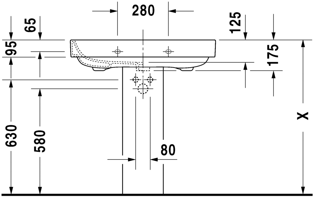 2316800030 Подвесная раковина настенная овальная Duravit Happy D.2 - Вид №2