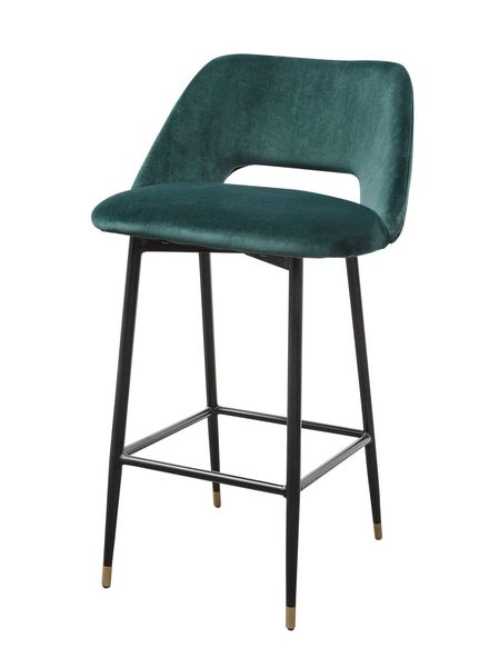 FUVE0012 Барный стул Fulham в зеленом бархате ijlbrown 