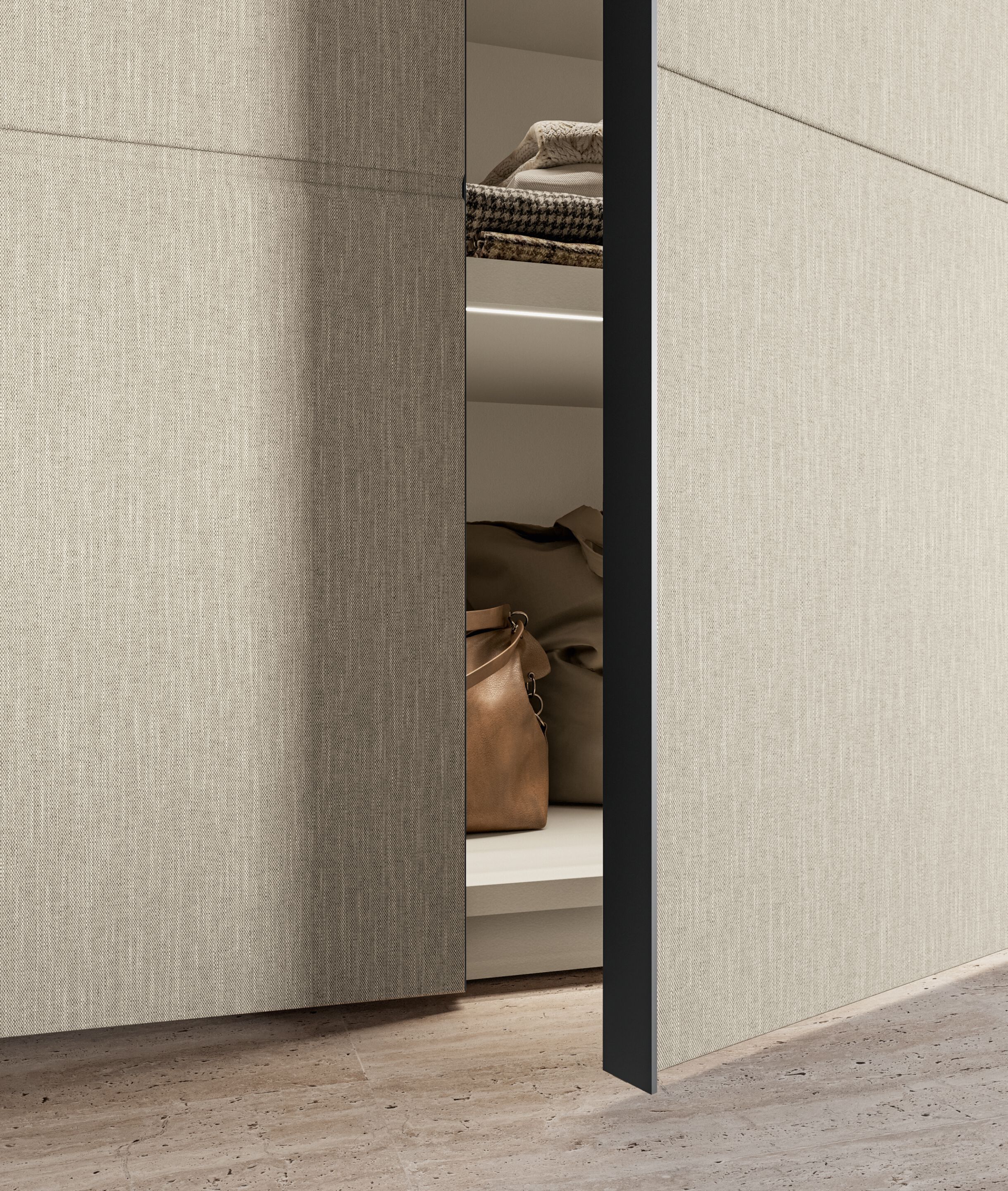 Секционный шкаф с распашной дверью из ткани или искусственной кожи Dall'Agnese Wardrobe Collection ARCH-00101841 - Вид №2