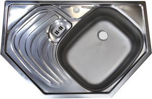 Мойка 7651 FR MELANA RUS 0,6/160 врезная угловая с сифоном (7651FR*10)