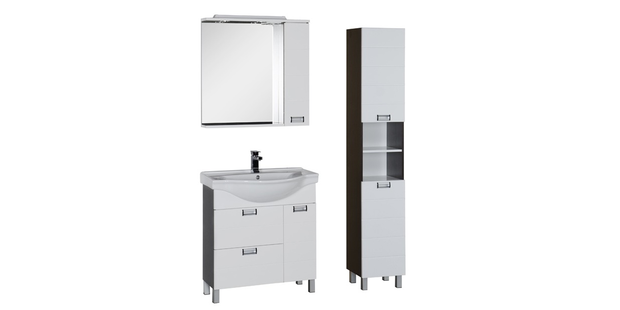 Комплект мебели Aquanet Сити 80 белый/венге 00173228 - Вид №1