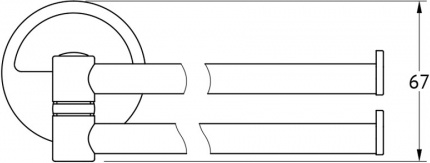 044 Держатель полотенец поворотный двойной 35 см LUX FBS Luxia - Вид №1