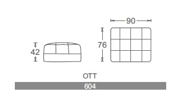 Квадратный пуф из ткани CAMPO DE' FIORI 5290 ARCH-00105991 - Вид №3