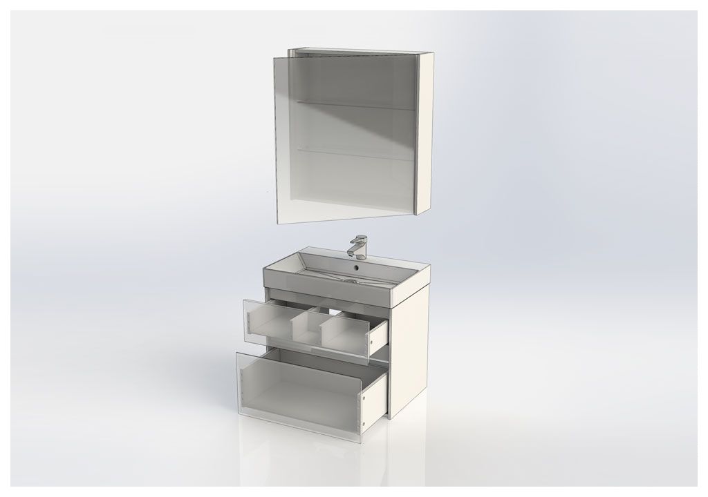 Мебель для ванной Aquanet Бруклин 70 белый 00207804 - Вид №6