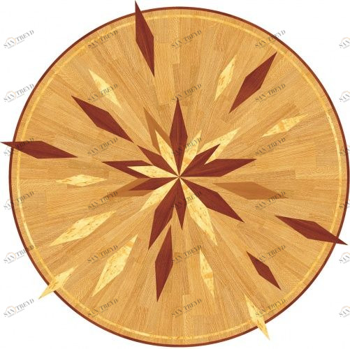 Художественный паркет Da Vinci Розетка 26-206 Дуб Селект (Гладкая) х1000диаметр мм 260090206