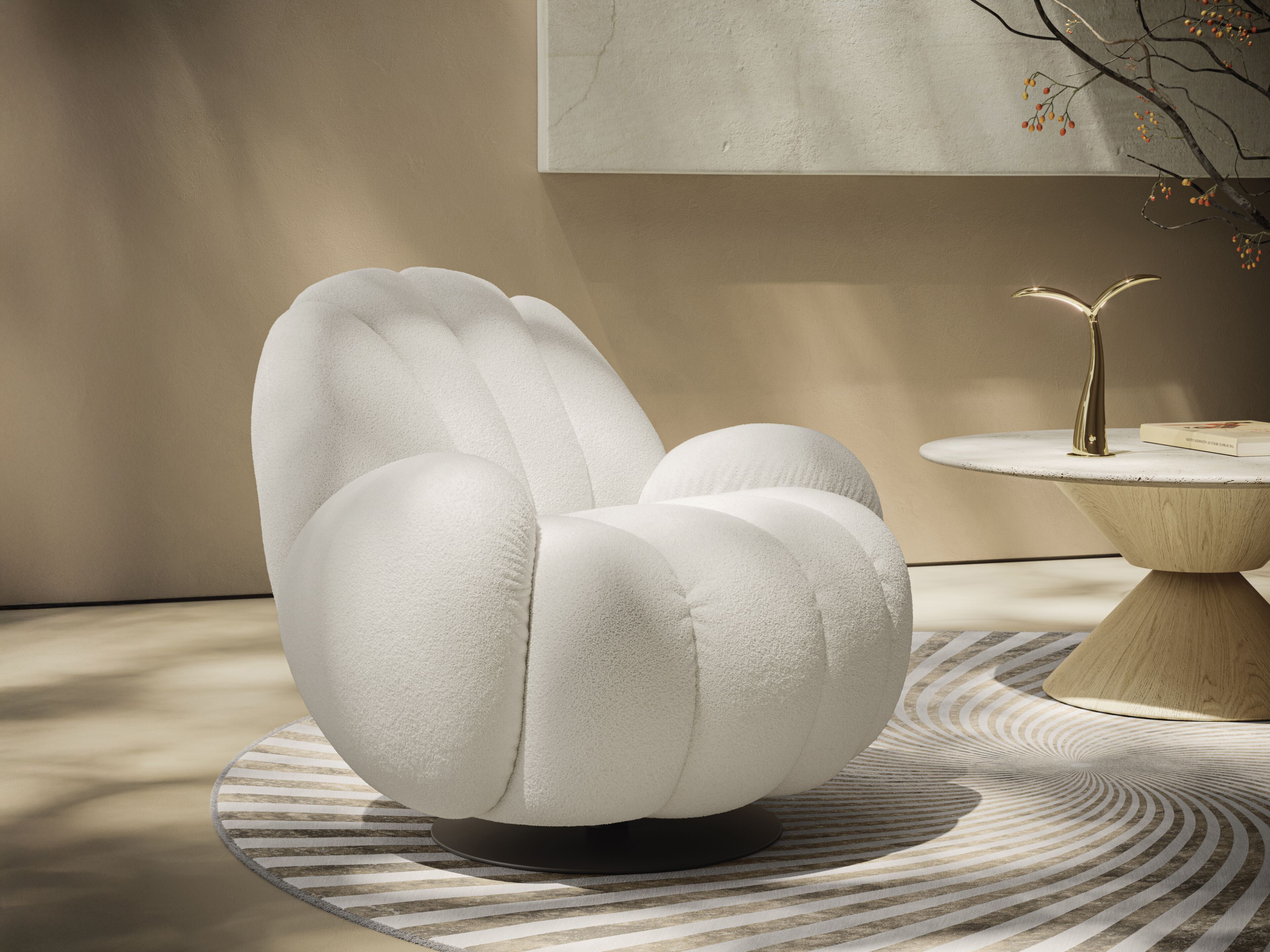 Тканевое вращающееся кресло Natuzzi Italia SEASHELL ARCH-00041287 - Вид №6