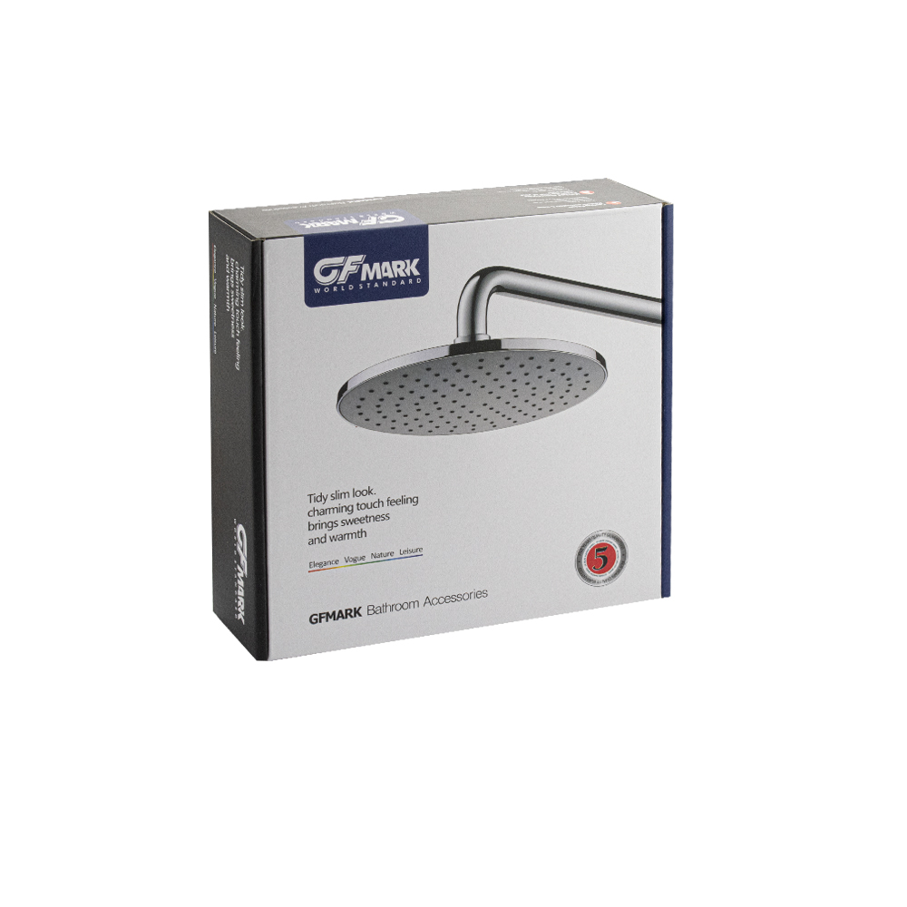 GFmark - Лейка большая, тропический душ, круглая, ДУТАЯ, АНТИВАНДАЛЬНАЯ, из нержавеющей стали марки SUS 304, код: 6046  - Вид №1