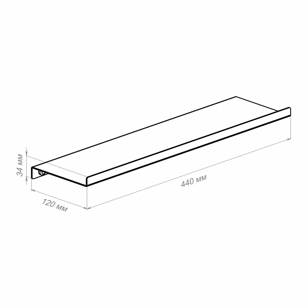 Настенная полка 44x12 см металл цвет черный KONSENSA STLM-2120602 - Вид №9