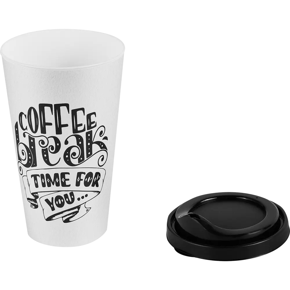 Стакан с крышкой Delinia Coffe Break 550 мл пластик цвет черный STLM-2211898 - Вид №3