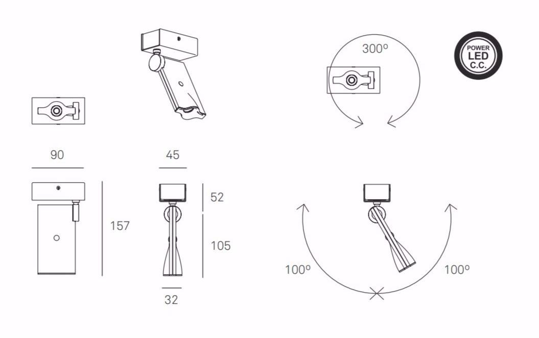 Milan Iluminacion Прожектор потолочный алюминиевый светодиодный Besson 6449 - Вид №2