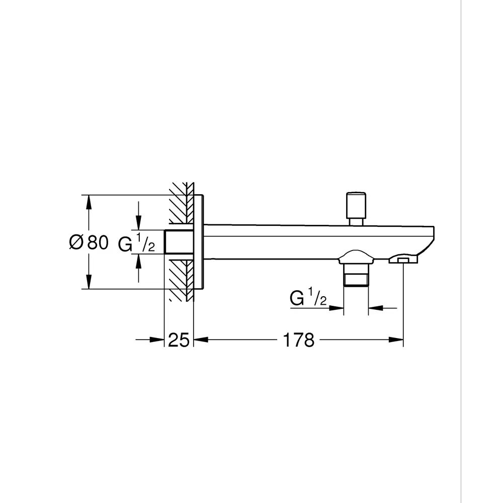 Излив для ванны Grohe Bau Contemporary цвет хром STLM-2008149 - Вид №3