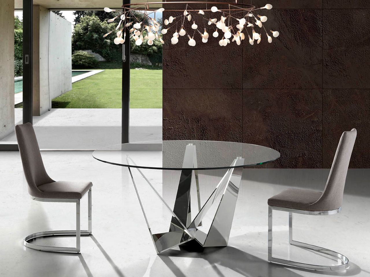 Круглый стол для гостиной из стали и стекла Angel Cerda Urban Deco ARCH-00137098 - Вид №1