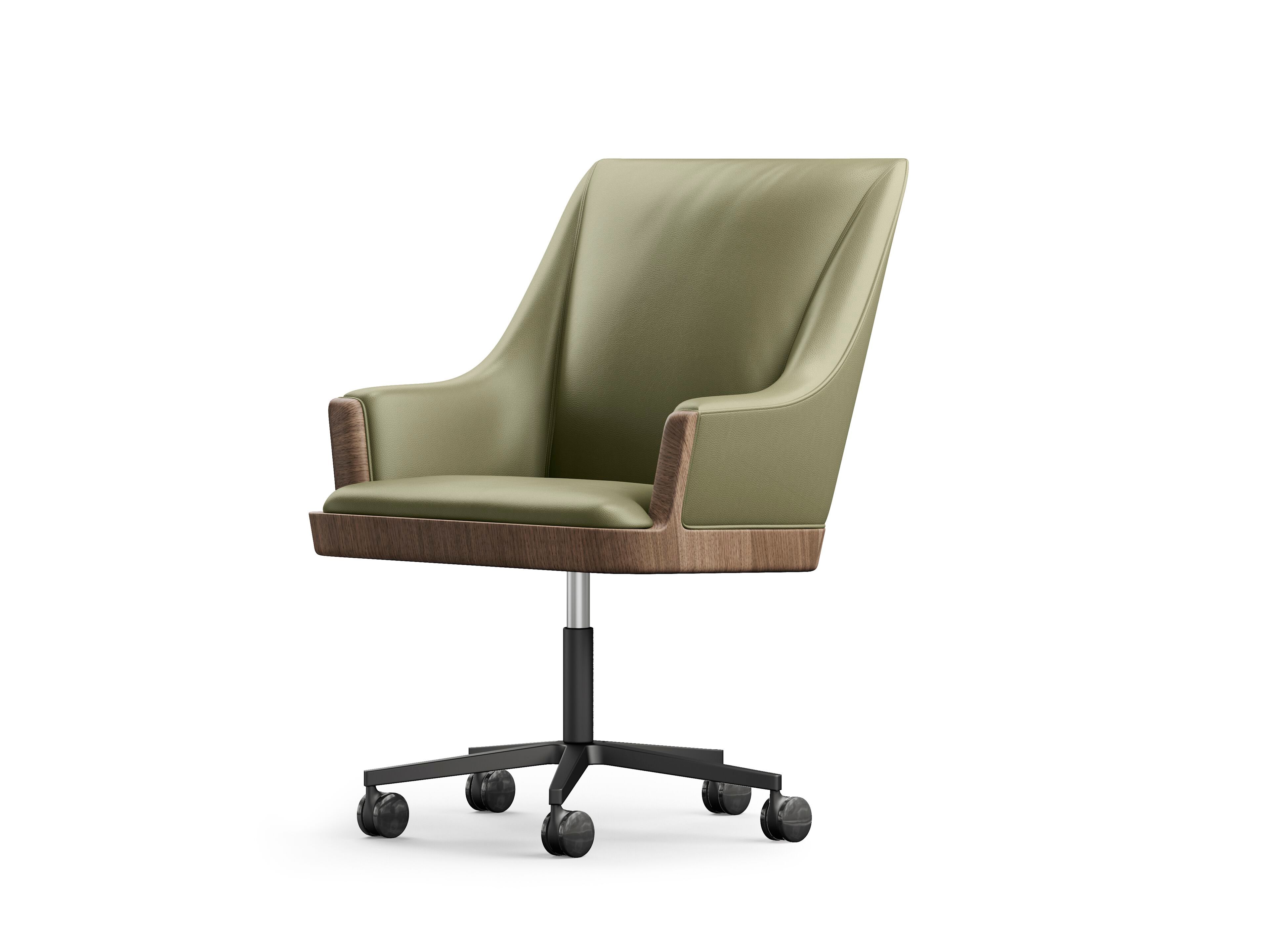 Кожаное вращающееся офисное кресло с колесами CEPPI Evergreen ARCH-00031714 - Вид №1