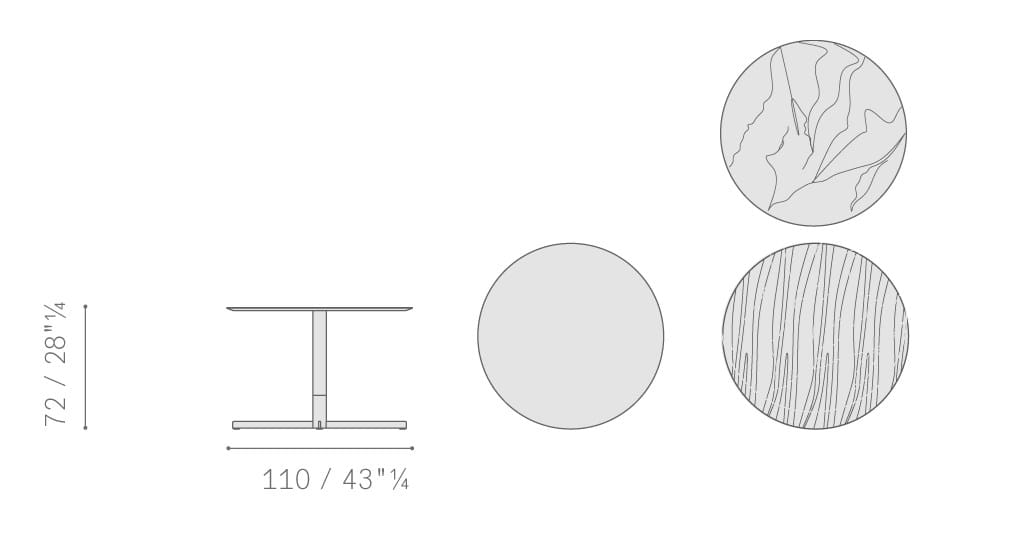 Круглый стол из мрамора Calacatta Gold с основанием для спиц Poltrona Frau коллекция-столы и стулья ARCH-00132481 - Вид №5