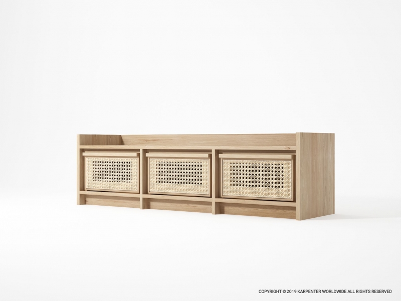 573_1165 Медиа-шкаф с 3 ящиками Karpenter ROOTS - Вид №1