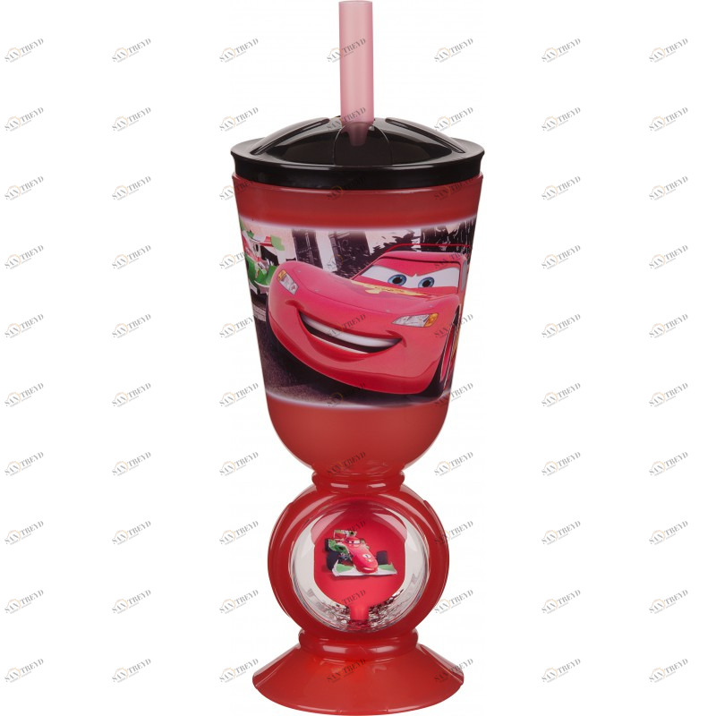 Стакан-качели с соломинкой №2 "Тачки", 275 мл STOR ТАЧКИ 336013 Красный;синий Santreyd 