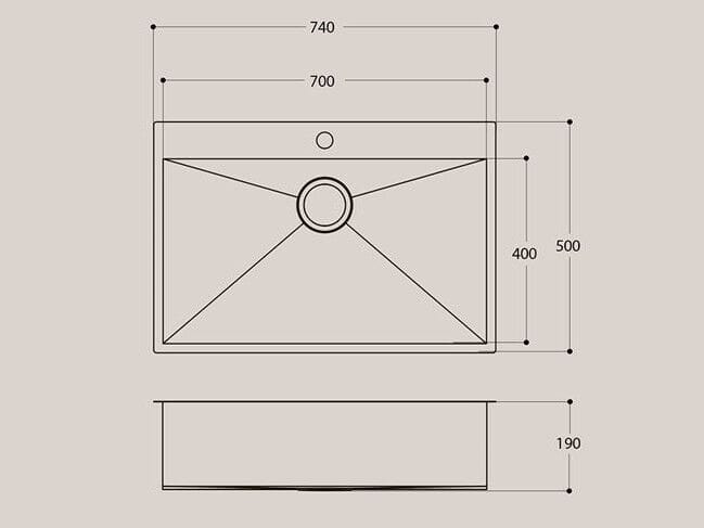 Раковина из нержавеющей стали Evhoc Etherna ARCH-00113674 - Вид №4