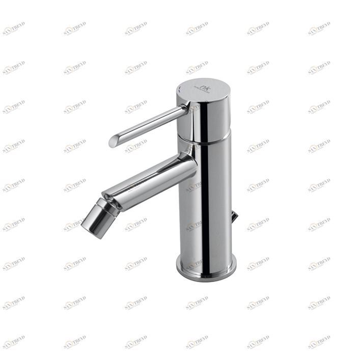 Смеситель для биде, однорычажный, с керамическим картриджем Ø35 мм, соединения 3/8 дюйма, 370 мм. длинные шланги, всплывающий сливной комплект 1 1/4 дюйма и аэратор «плюс». Открытие для холодной воды. Расход 11,73 л / мин. при 3 барах.  Round NOKEN 100208 100208370