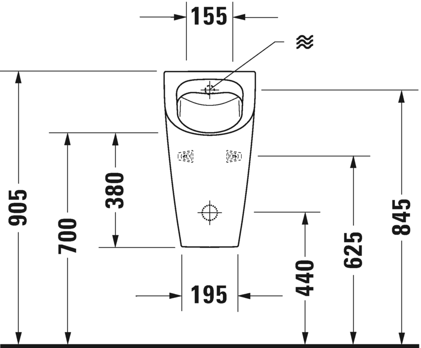 2809300007 Настенный писсуар, уринал с мушкой Duravit ME BY STARCK - Вид №4
