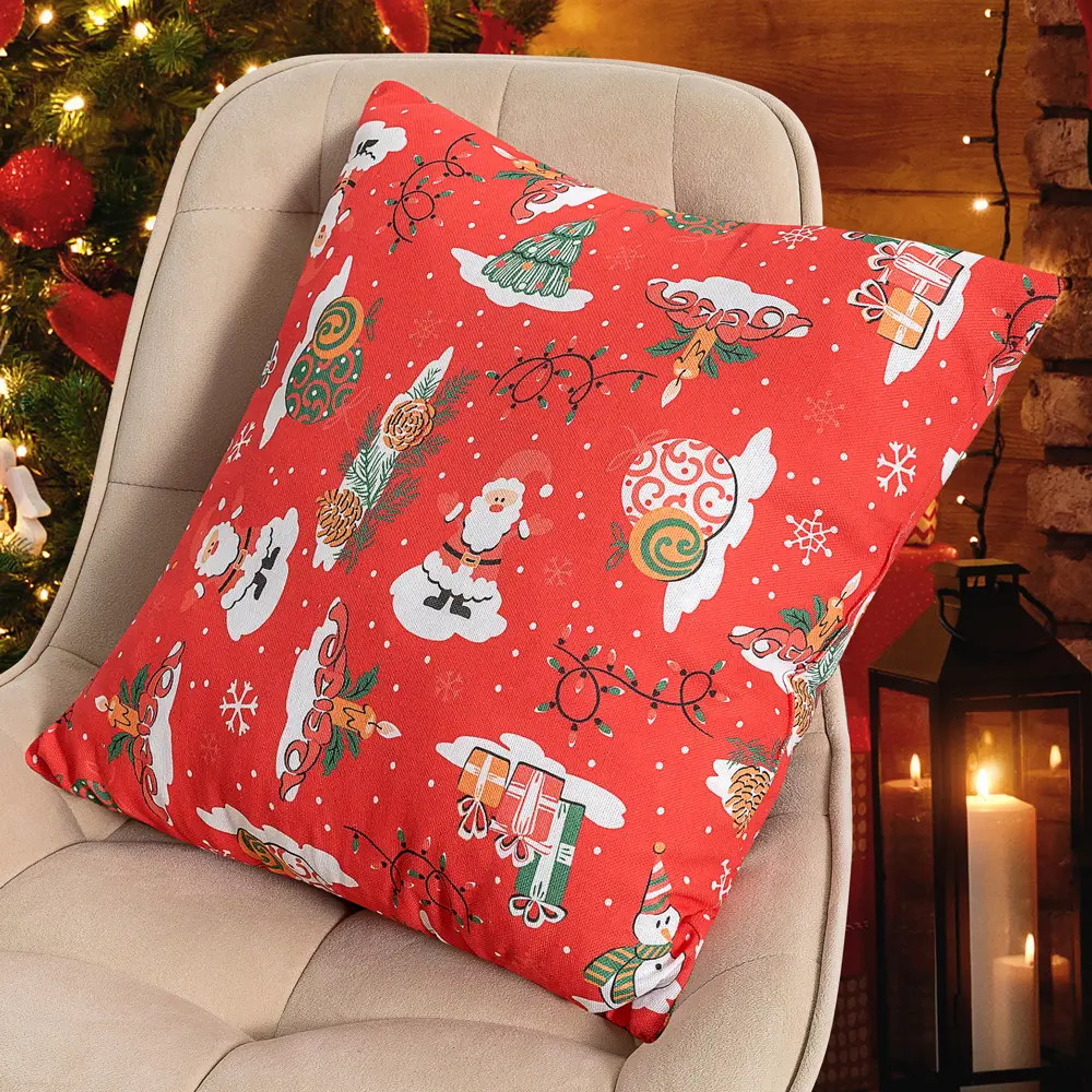 Подушка Altali Санта 40x40 см цвет красный STLM-2189547 - Вид №3