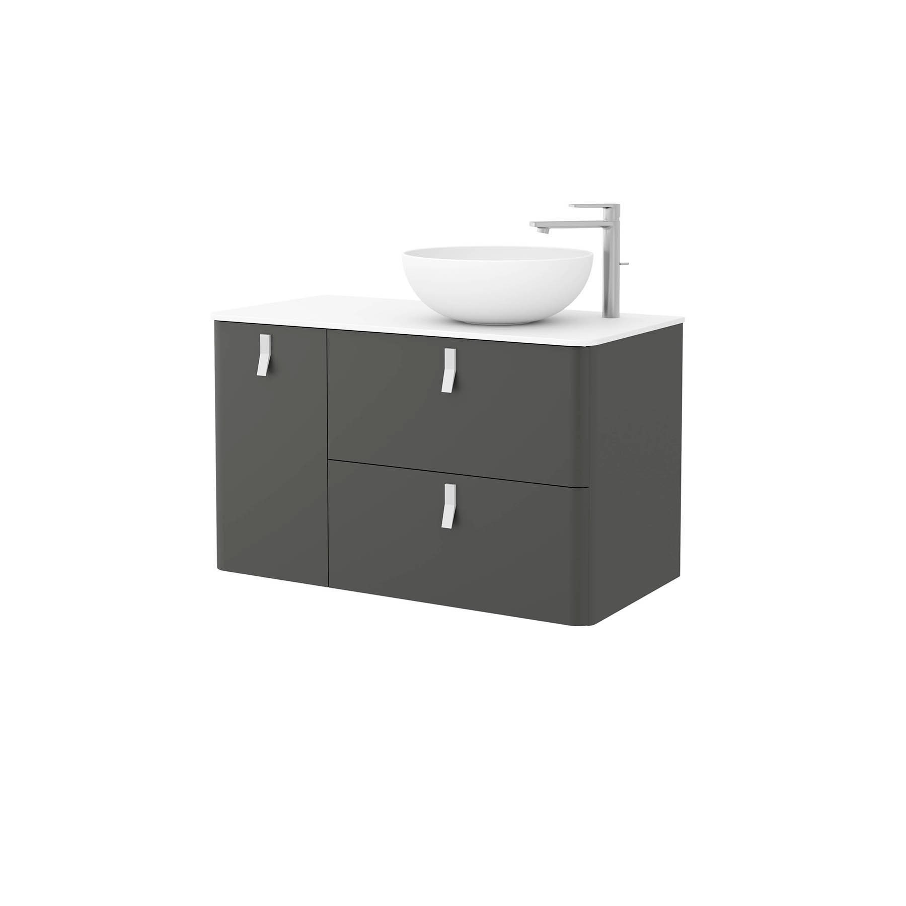 24647 SALGAR Мебель для умывальника UNIIQ 900 левая MATT ANTHRACITE 897 x 540 x 450 мм Матовый антрацит  - Вид №2