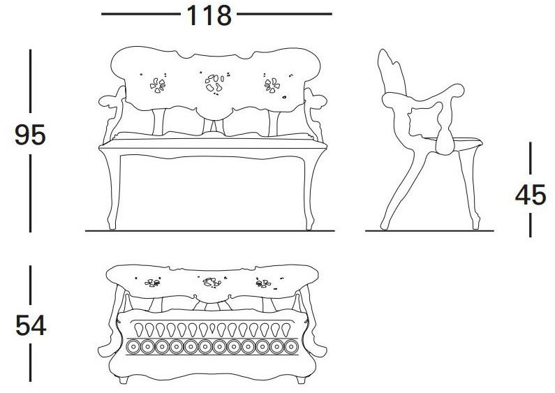 BD Barcelona Design Скамья из массива дерева со спинкой Calvet sun-id-1456686 - Вид №3